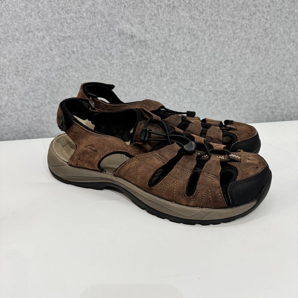 Abeo Denver Closed Toe Hiking Sandals Mens 13 Brown Leather Support Orthotic